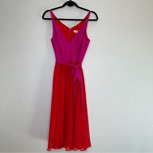 DRESS the Population Alicia Color block Fit and Flare Party Dress S - Picture 3 of 5